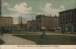 Main Street, East from Court House LaPorte, IN Postcard Postcard Postcard