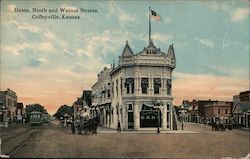 Union, Ninth and Walnut Streets Postcard