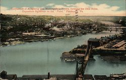 Confluence of Allegheny and Monongahela Rivers, forming the Ohio River. Exposition Buildings on the "Point" Postcard