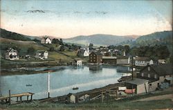 Birdseye View, Village & Wawaka Lake Postcard