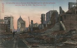 A View of the Ruins on Kearney Street (the Retail District) after the Earthquake and Fire, April 18, 1906 San Francisco, CA 1906 Postcard