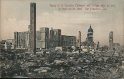 Ruins of St. Ignatius Cathedral and College after the Fire of April 18-20, 1906 Postcard