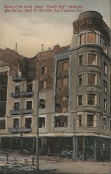 Ruins of the world-framed "Poodle Dog" Restaurant after the fire April 18-20, 1906 Postcard