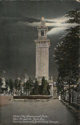 Electric Tower and Band Stand, White City Amusement Park Postcard