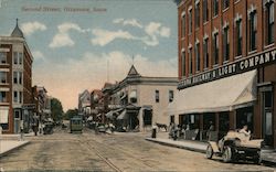 Second Street - Ottumwa Railway & Light Company Iowa Postcard Postcard Postcard