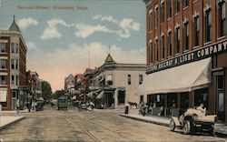 Second Street - Ottumwa Railway & Light Company Postcard