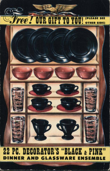 Free Milk Glass Dinnerware, Helzberg's Jewelers Kansas City Missouri