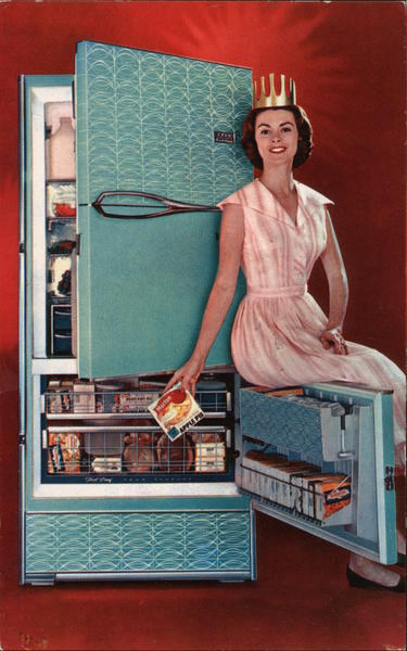 Now Frigidaire Brings You Freezing Without Frosting in the New '59 Frost-Proof Refrigerator-Freezers!