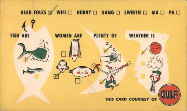 GULF OIL COMPANY ILLUSTRATED GULF FUN CARD Advertising