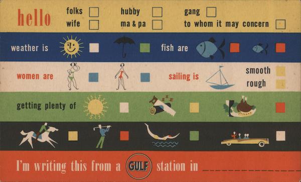 Gulf Info Post Card Advertising