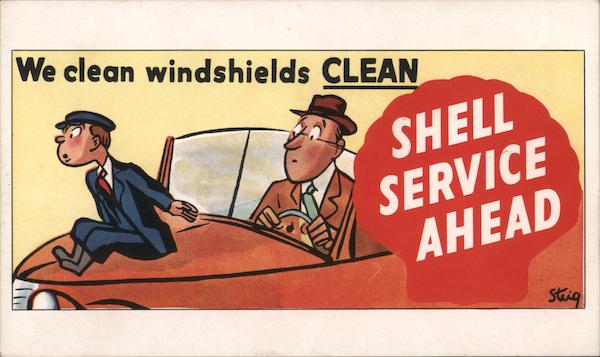We Clean Windshields Clean Shell Service Ahead Advertising