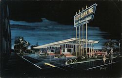 Auto Banking First National Bank Drive Through Postcard