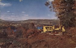 Caterpillar Track-Type Tractor Working on Hydroelectric Project Postcard