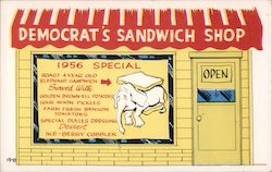 1956 Special, Democrat's Sandwich Shop Political Postcard Postcard Postcard