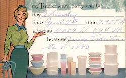 Tupperware Party Reminder Postcard