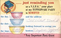 Tupperware Party VIPG Postcard