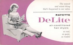 The newest and nicest thing that's happened to our salon - Rayette DeLite air-conditioned hair dryers Postcard