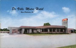 De Ville Motor Hotel Des Plaines, IL Postcard Postcard Postcard