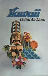 Hawaii United Airlines Airline Advertising Postcard Postcard Postcard