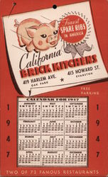 California Brick Kitchens 1947 Postcard