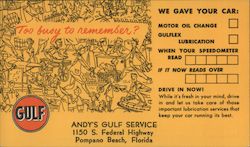 Andy's Gulf Service 1150 S. Federal Highway Gulf -Too Busy To Remember? Postcard