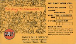 Andy's Gulf Service 1150 S. Federal Highway Gulf -Too Busy To Remember? Pompano Beach, FL Postcard Postcard Postcard