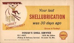 House's Shell Service Postcard