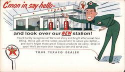 C'mon In Say Hello Your Texaco Dealer Postcard