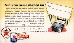 Texaco Havoline Marfak Ad. Postcard