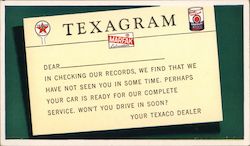 Texaco In Checking Our Records, We Find That We Have Not Seen You In Some Time Postcard