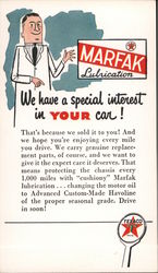 Texaco Marfak Lubrication - Havoline Oil Postcard