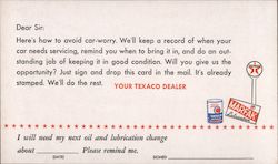 Your Texaco Dealer Oil Change Reminder Card Postcard