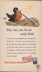 You Too, Can Be An Early Bird Robin Pulling a Worm Postcard