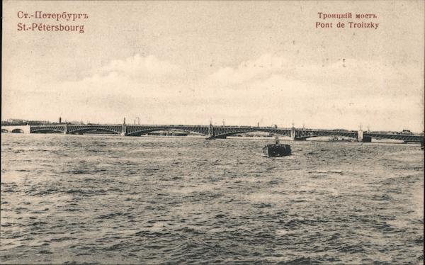Trinity Bridge, Neva River St. Petersburg Russia