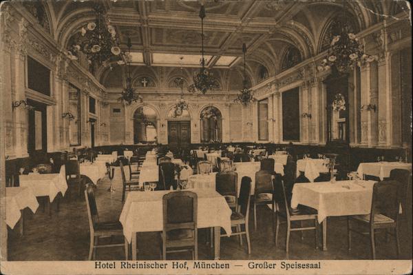 Large Dining Room, Hotel Rheinischer Hof Munich Germany