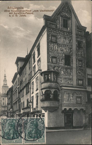 House to the Quail Basket, Sgraffito Painting, 16th Century Liegnitz Poland