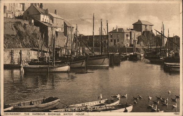 The Harbour Showing Watch House Mevagissey United Kingdom