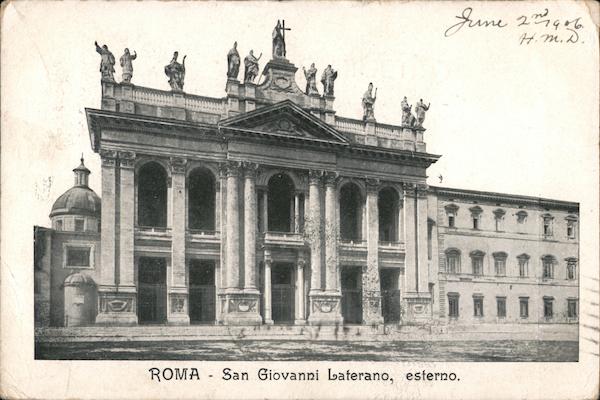 Facade of Basilica di San Giovanni in Laterano Rome Italy