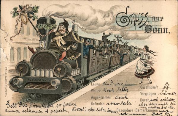 Greetings! Just Arrived on a Beer and Brats Train Bonn Germany