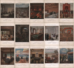 Set of 15: Japanese Military Scenes, Sino-Japanese War? Postcard