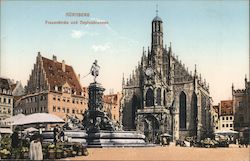 Nürnberg Frauenkirche und Neptunbrunnen Postcard