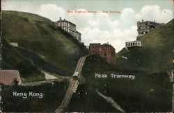 Peal Tramway Station - Peak Building. Postcard