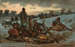 Bivouac of the Retreating Armenians of Napoleon War of 1812 Postcard