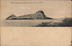 Pigeon Island showing Rodney's Fort Postcard