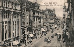 Gruss aus Berlin Friedrichstrasse Ecke Behrenstrasse Postcard