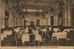 Large Dining Room, Hotel Rheinischer Hof Postcard