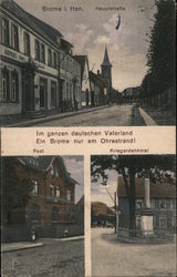 Main Road, Post, War Memorial - Ein Brome nur am Ohrestrand! Postcard