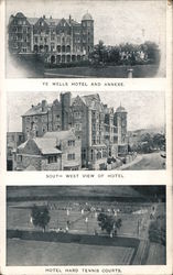 Ye Wells Hotel and Annexe, South West View, Hard Tennis Courts Postcard