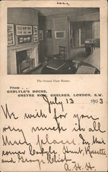 The Ground Floor Rooms Carlye's House Cheyne Row Chelsea London S.W. England Postcard Postcard Postcard