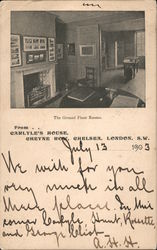 The Ground Floor Rooms Carlye's House Cheyne Row Chelsea London S.W. Postcard